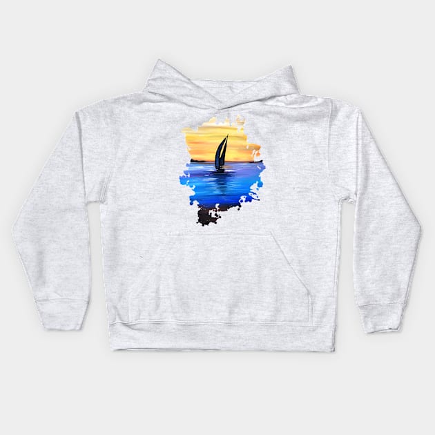 Sail Away Kids Hoodie by adamzworld